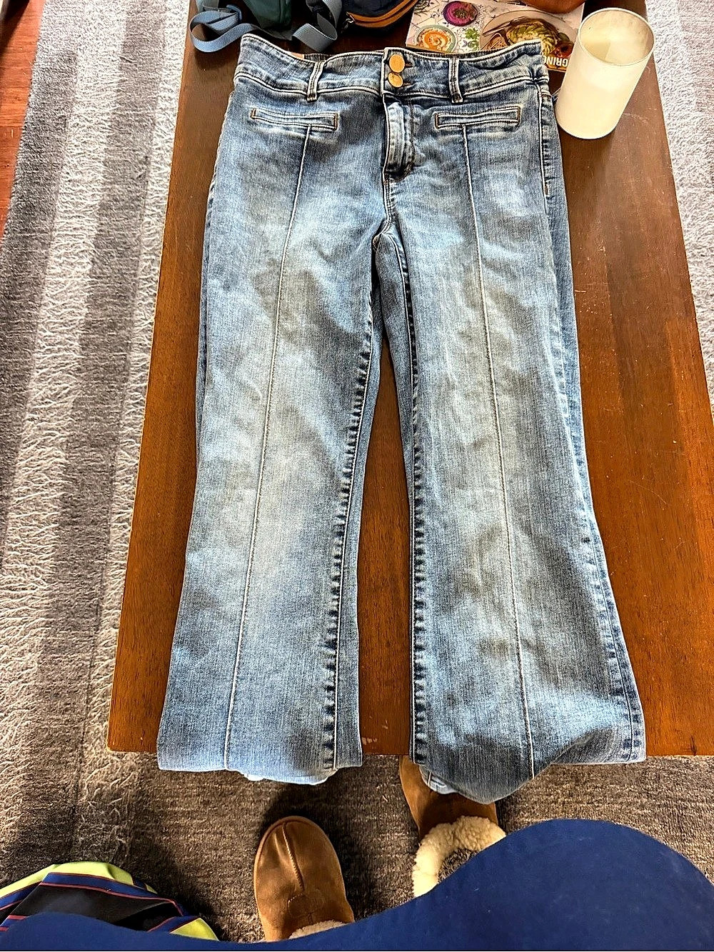 KUT from the Kloth Ana High Rise Flare Jeans Blue Size 8